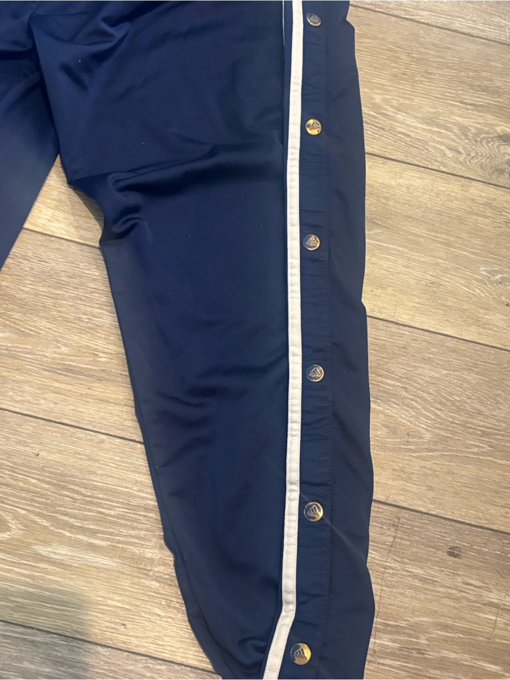 Vintage Adidas Tearaway Track Pants Men’s L Navy Snap Side 90s Y2K - Picture 3 of 4